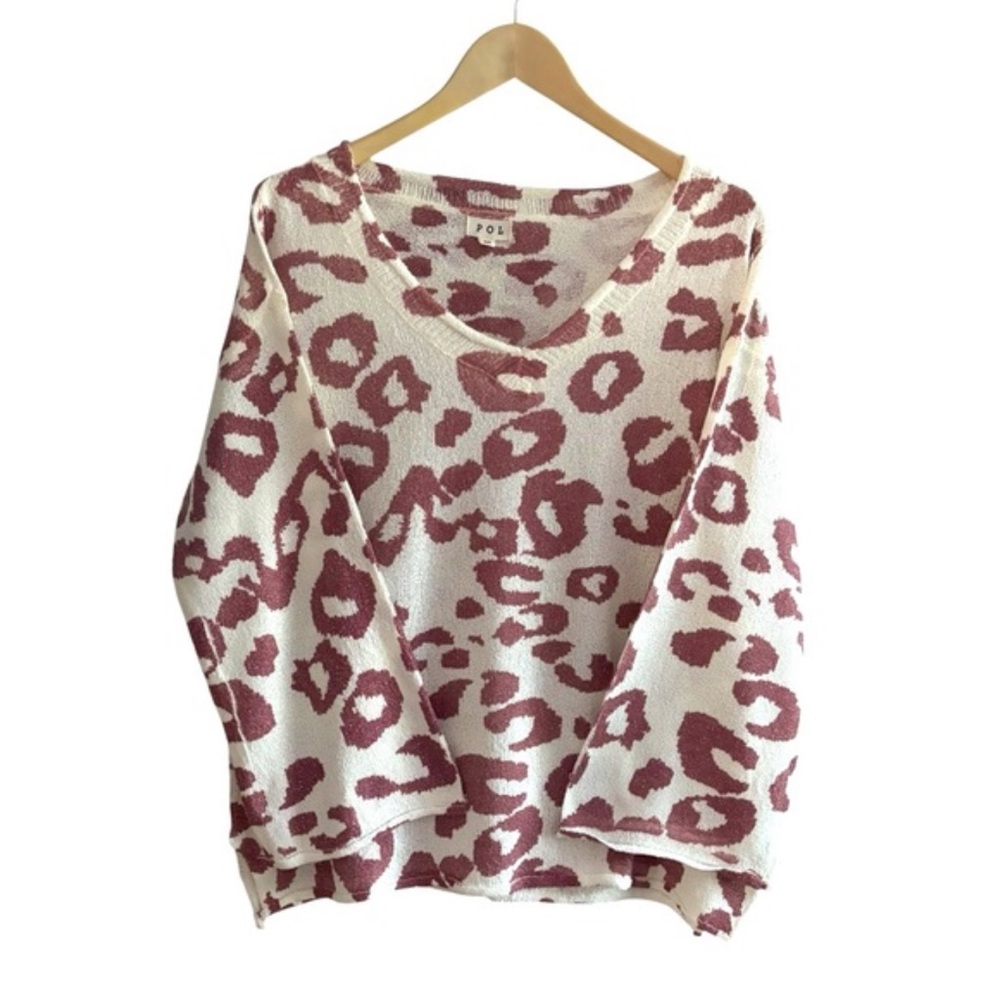 POL Pink and White Patterned Knit